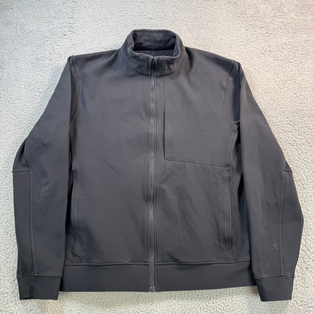 Lululemon Mens Sojourn Jacket Black Warpstreme Full Zip XL M4616S